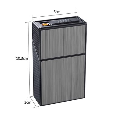 Алюмінієве екіпіровочне кейс для сигарет 2 в 1 з електронним запальничкою (20 шт.), елегантний дизайн