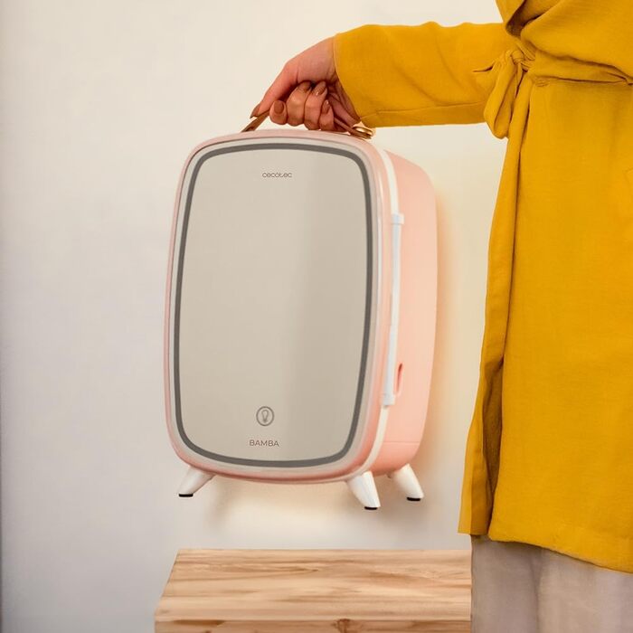 Міні-холодильник Cecotec Bamba CoolingBeauty 6000 з дзеркалом, 6л, білий (рожевий)