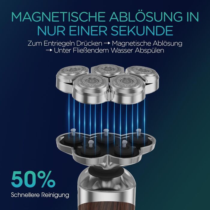 Електричний чоловічий бритва VOYOR TX500 5D з LED дисплеєм та бездротовою зарядкою (150 хв)