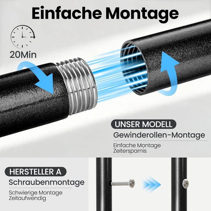 Стійка для одягу Treeboy на колесах, мобільна вішалка для одягу з 2 перекладинами та полицею, міцна до 95 кг, легко ковзаючі колеса, швидкий монтаж для спальні, вітальні, пральні, гардеробної (Чорний, 41Tx113Bx162H(2Rods))