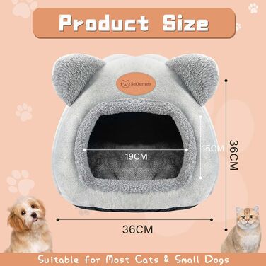 Кігтеточка-будиночок для котів, м'яке ліжко-хатинка, тепла кімната для відпочинку, сірий колір