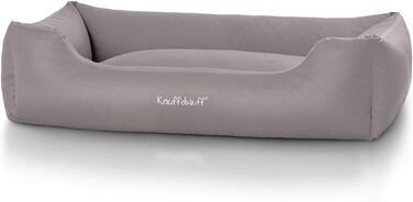 Knuffelwuff Faux Leather Dog Bed Sidney XXL 120 x 85cm Grey - Removable Cover - Easy to Clean - for Large, Medium and Small Dogs