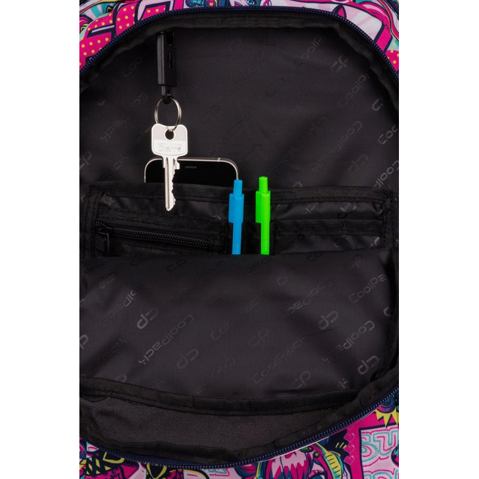 Шкільний багатокамерний рюкзак CoolPack, чорний, багатоколірний, 26 л