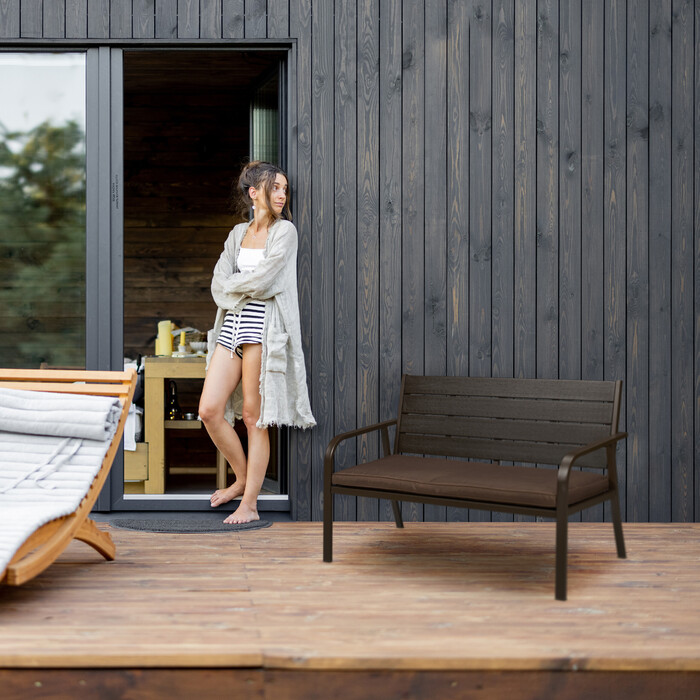 Relaxdays Garden Bench with Cushion
