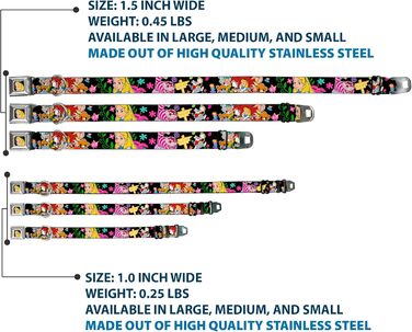 Нашийник для собак Buckle-Down Alice in Wonderland - 2.5 см, розмір 22-38 см