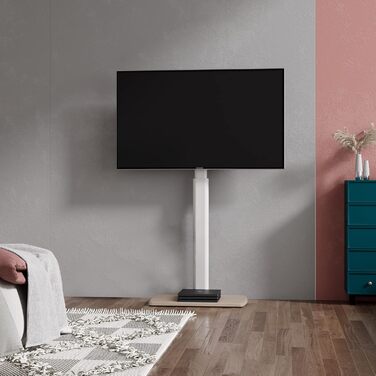 FITUEYES Adjustable Swivel TV Stand with Wood Base - Fits 32-70 inch TVs up to 40kg, VESA 400x600