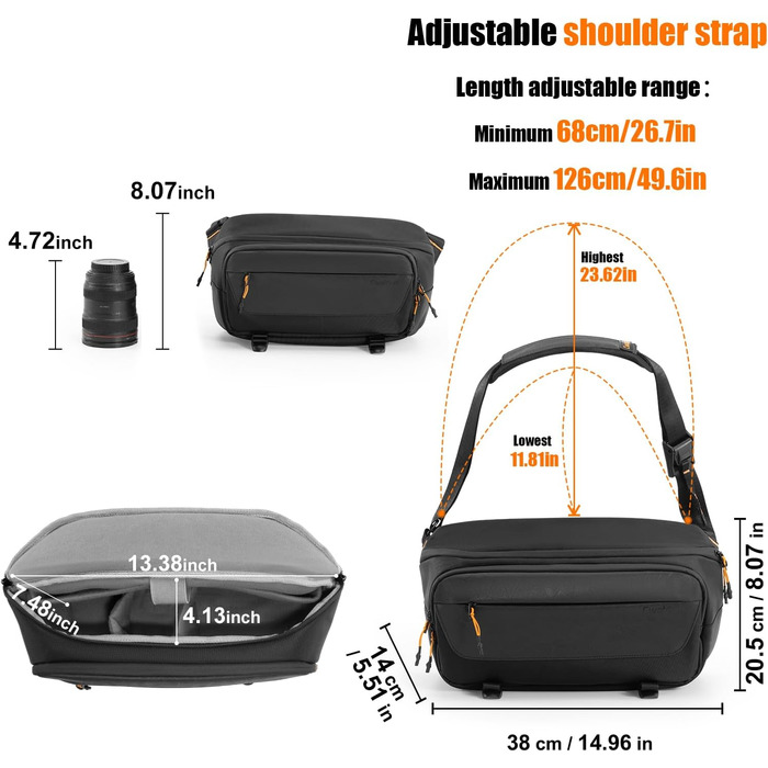 Чохол для камери Cwatcun: водостійкий, з кріпленням для штатива, для фотографів, чорний