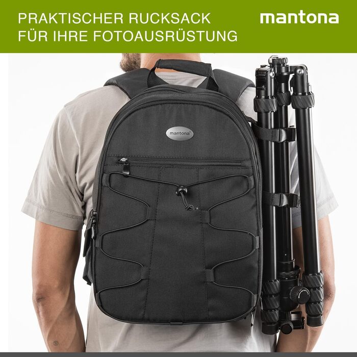 Рюкзак для камери Mantona Azurit Single, чорний, для DSLR/DSLM, до 5 об'єктивів та аксесуарів, з кріпленням для штатива