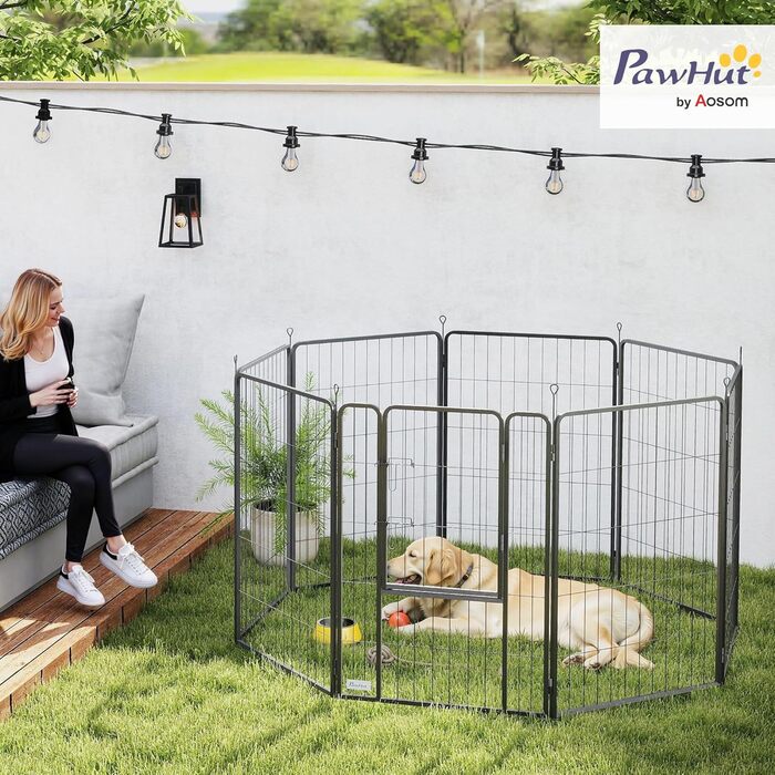 Клітка-вольєр для собак PawHut: 8 секцій, 68x100 см, для внутрішнього та зовнішнього використання