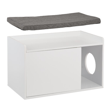 Relaxdays Cat Cabinet with Seat Cushion