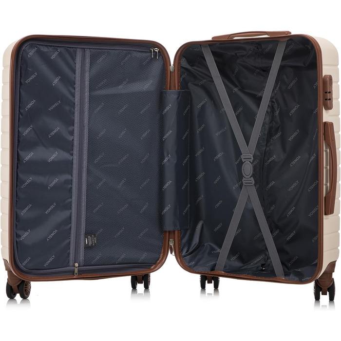 Набір валіз-ролерів (3 шт): M, L, XL, білий, з коліщатками 360°, замком, зручною ручкою. Elfenbeinweiß