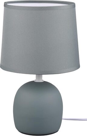 Настільна лампа Reality Leuchten Malu, керамічний цоколь, тканинний абажур, зелена, E14