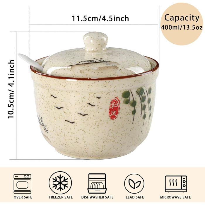 Керамічна цукерниця з ложкою 430мл, дозатор для солі, приправа, спеції, керамічний контейнер для кухні, дому, кав'ярні (білий) (Tree 400мл)