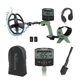 Металодетектор Minelab X-Terra Voyager - професійний, для дорослих, водонепроникний, 4 режими, з навушниками, рюкзаком та шукачем. (Ліс, Зелений)