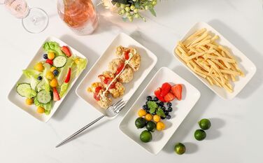 Набір сервіровочних тарілок UIBFCWN, 8 шт., 25,4 x 15,2 см, білий керамічний прямокутник для десертів, суші, салатів