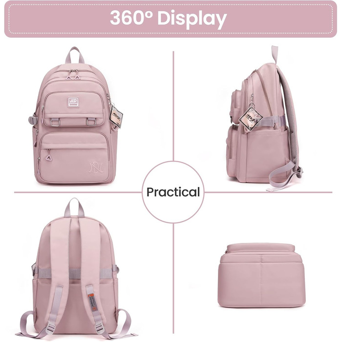 Дитячий рюкзак для дівчаток, рюкзак для підлітків – стильний та водонепроникний, для 3-9 класів, великий, для школи та подорожей, блакитний (8529# фіолетовий)