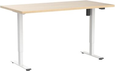 Регульований за висотою стіл FLEXISPOT 160x80 см з гачками, 25 мм стільниця, LED-дисплей та функція пам'яті (Акорн, Білий)