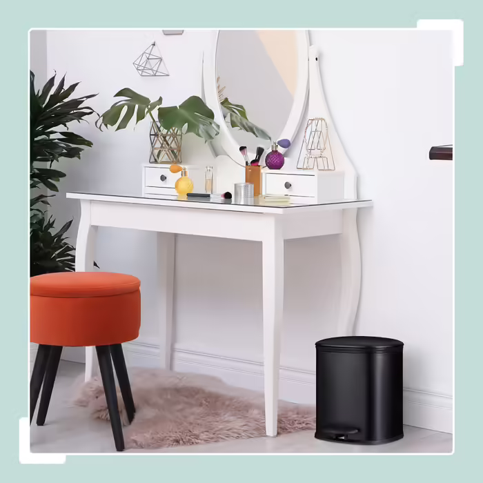 Relaxdays 5 l Bath Trash Can with 2 Inner Bins