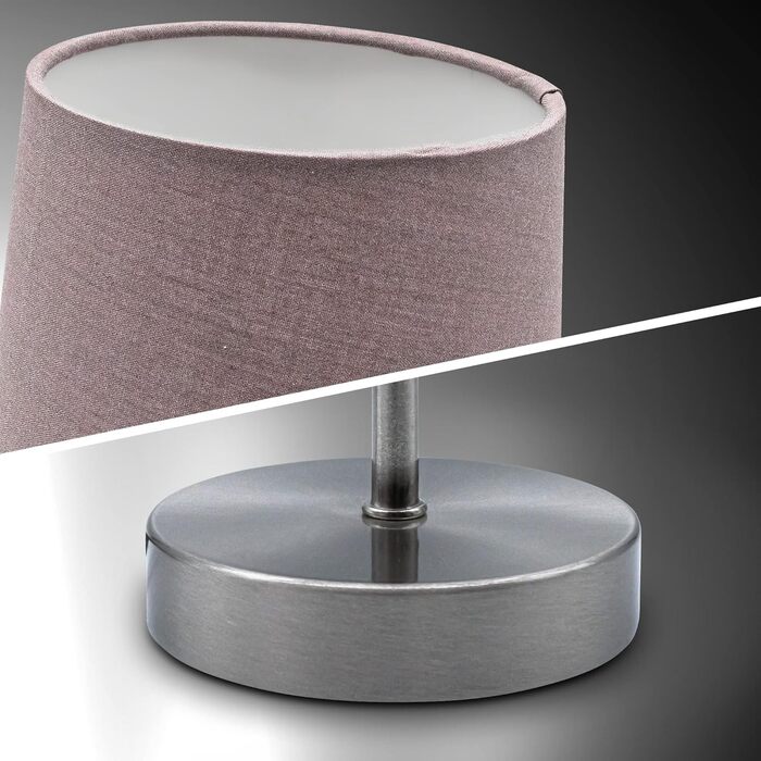 Вінтажна настільна лампа B.K.Licht з абажуром з тканини, 33x20 см (Taupe)