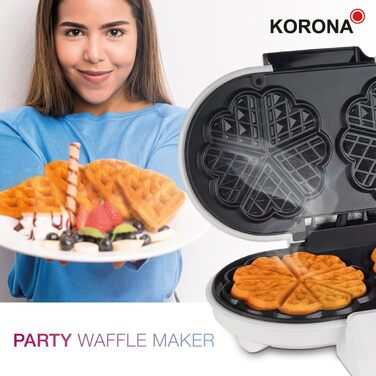 Вафельниця Korona Party 41020: автоматична, 1000 Вт, діаметр 18 см, червона