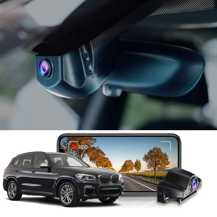 Відеореєстратор Fitcamx 4K+1080P для BMW (F-шасі) з WiFi, передній та задній, 128GB карта пам'яті