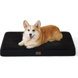 BEDSURE Orthopedic Dog Bed - Large Dogs - 89x56x8cm Washable Dog Bed with 2 in 1 Memory Foam, Cozy Dog Mat/Dog Mattress (L 74 x W 46 x H 8 cm, Black)