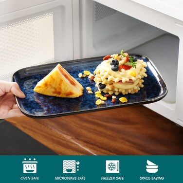 Набір тарілок Vancasso Stern для 4 осіб: сервірувальні, десертні, для тортів, сніданок, 4 шт. (блакитно-зелений)