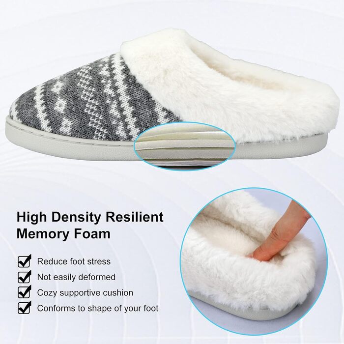 Тапочки домогосподарки AONEGOLD жіночі зимові теплі з плюшу, зручні, з пам'яттю форми, унісекс, для дому та вулиці, антиковзні (38/39 EU, сірі)