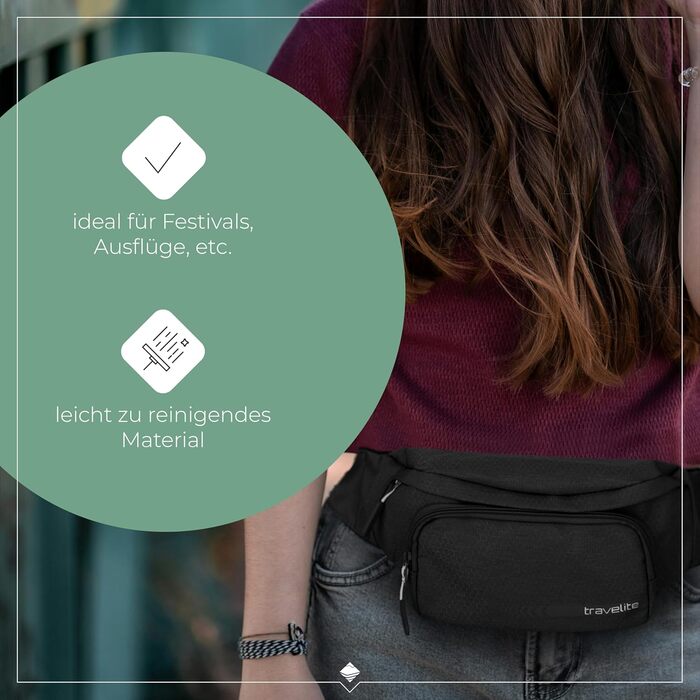 Чоловіча поясна сумка Travelite Kick Off, 30 см, 5 л (Salbei)