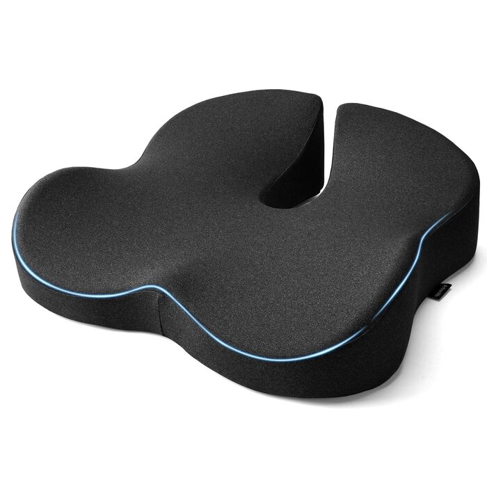 Ергономічна подушка для сидіння на стілець з Memory Foam: для офісу, дому, подорожей. 3D дизайн, дихаючий чохол, антиковзке покриття