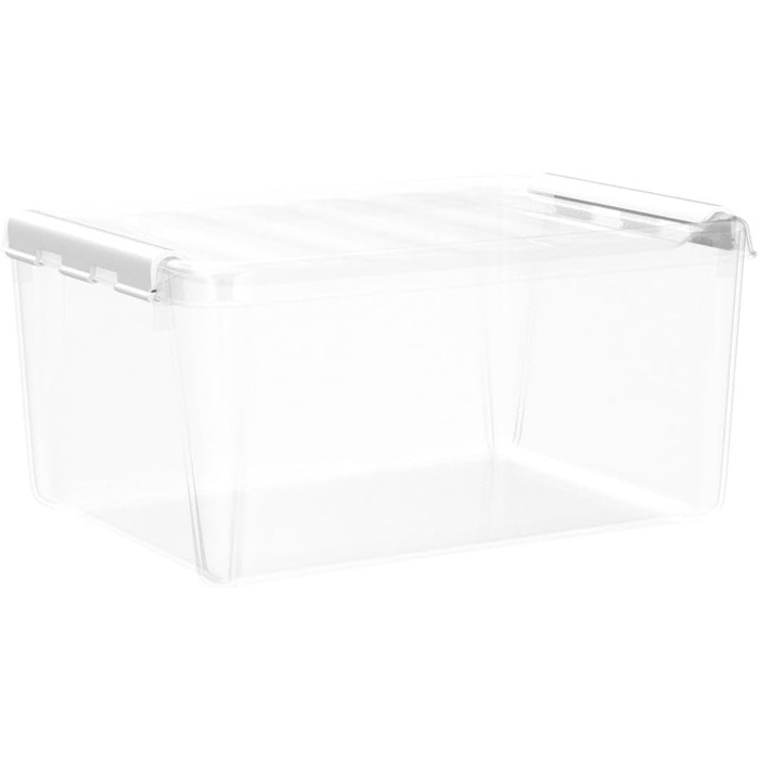 SmartStore - 4x Storage Box with Lid Classic 8L (34x25x16cm) | Stackable Box with Lid | Food-Safe Plastic Box | Plastic Box with Lid & Reinforced Corners | 10 Year Warranty (14.0l)