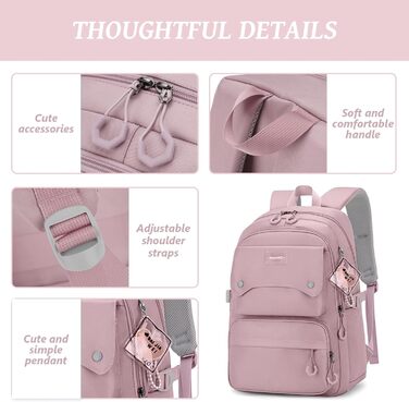 Шкільний рюкзак для дівчаток та хлопців підлітків, рюкзак для жінок та чоловіків, рюкзак для ноутбука 15,6 дюймів, повсякденний рюкзак для подорожей та навчання, водонепроникний, рюкзак для коледжу #6 фіолетовий