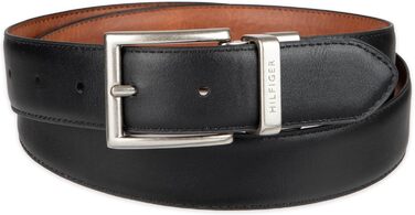 Чоловічий шкіряний ремінь Tommy Hilfiger, колір коньяк/чорний