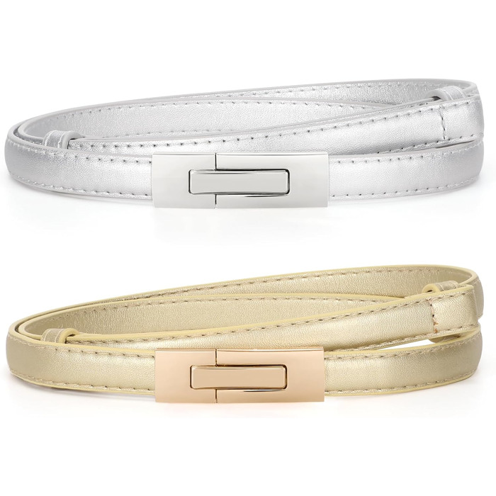 Жіночий шкіряний ремінь WERFORU: тонкий, регульований, з декоративною золотою пряжкою. Довжина 105 см, підходить для розміру талії до 93 см.