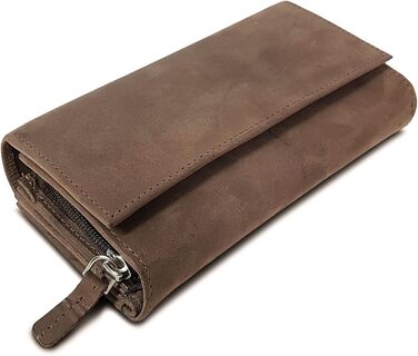 ROYALZ 'Orelia' Vintage Leather Wallet for Women - Large Portemonnaie (Wallet) with Many Compartments, RFID Blocker, Crossbody Wallet