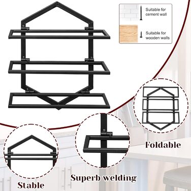 Металева стійка для вина на стіну Giyiprpi, органайзер для 3 пляшок, чорна, для дому, кухні, бару
