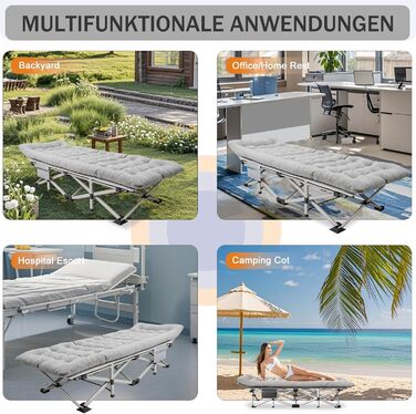 Розкладне ліжко для кемпінгу Newfulam XXL/XL з матрацом, до 400 кг, для дому та відпочинку на природі