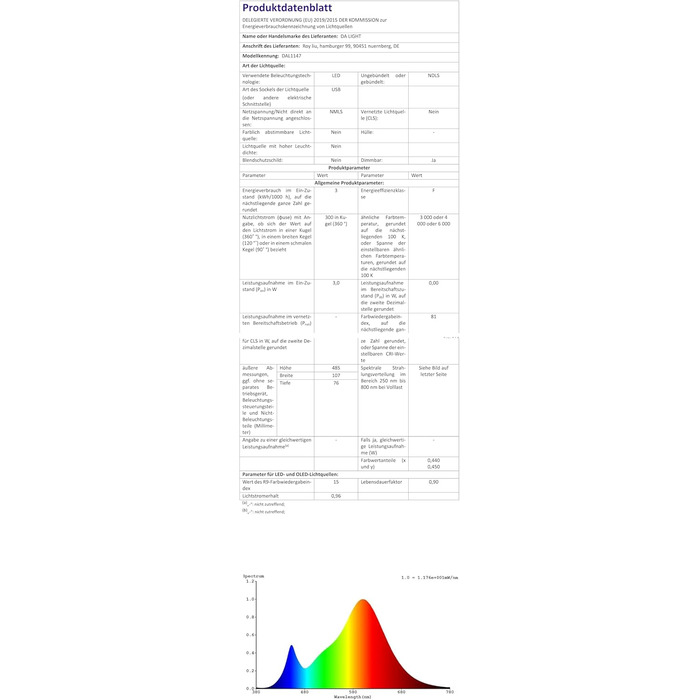 LED Лампа для читання на ліжко з кліпсою da LIGHT, диммер, 3 режими, USB, для навчання, роботи (біла)