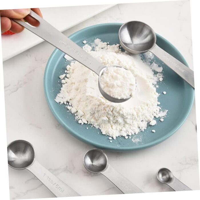 HOMSFOU 15st Measuring Spoon Conversion Chart Metal Measuring Spoons Measuring Scale Measurement Metal Measuring Espresso Spoon Baking Espresso Measuring Cup Stainless Steel Multi-Purpose 3-Piece Set