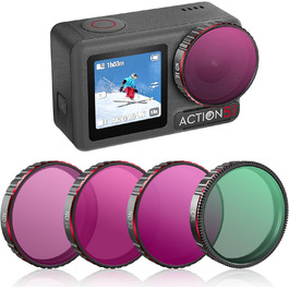 Фільтр ND для DJI Osmo Action 5 Pro/4/3: Набір Tomat (4 шт.) ND8, ND16, ND32, CPL, HD, алюмінієвий