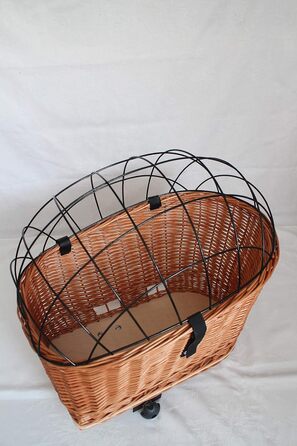 Корзина для велосипеда на багажник з плетеної лози з металевою сіткою та подушкою, XL або XXL. Без подушки - XXL