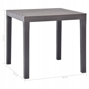 Пластиковий прямокутний стіл VidaXL, 78 x 78 x 72 см