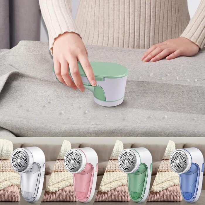 Електричний видалення ворсу для одягу, бездротовий, з USB-кабелем, змінна насадка, для пуловерів та вовняних виробів (зелений)