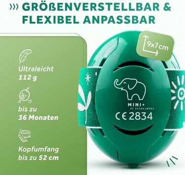 Schallwerk Mini+ - Шумоізоляційні навушники для малюків (Jungle Green)