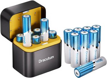 Акумулятори Li-ion AA 3600mAh 16 шт. з зарядним пристроєм, 1.5V, висока ємність, перезаряджувані