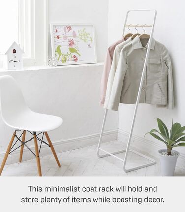 Yamazaki 7672 TOWER Wardrobe, Steel / Wood, minimalist, 40 x 40 x 140 cm (White)