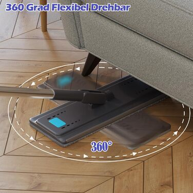 Набір для миття підлоги з відром, 2 в 1: моп з відром та функцією віджиму, з регульованою ручкою з нержавіючої сталі та 6 мікрофібровими насадками, підходить для плитки та ламінату (сірий + зелений)