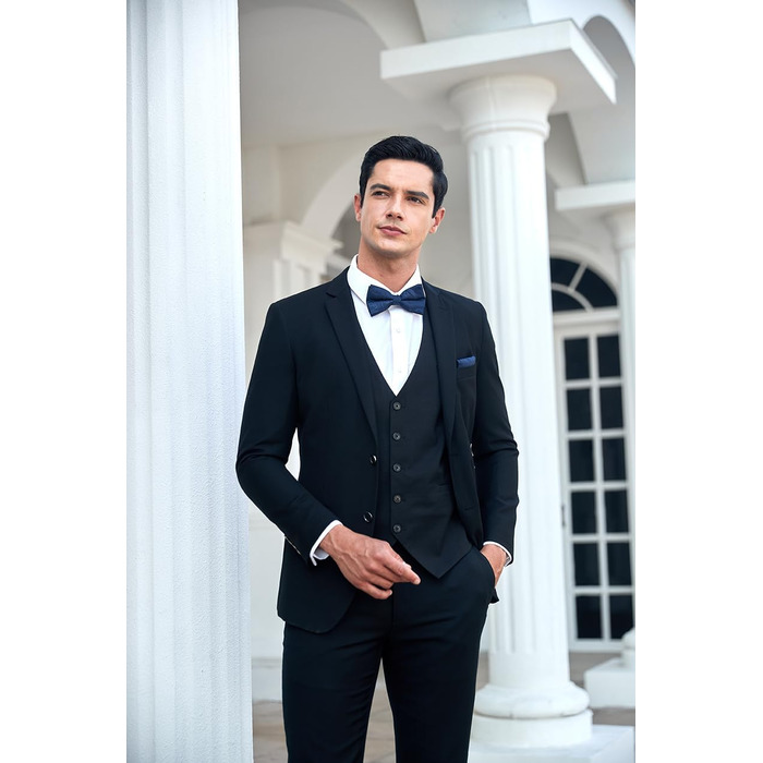 Метелик чоловічий HISDERN однотонний, регульований, для вечірки та весілля, темно-синій