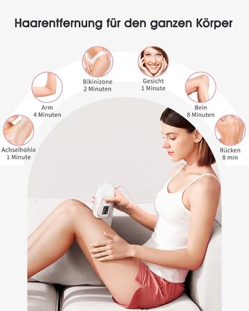 Пристрій для епіляції IPL Haarlosy з охолодженням, 999,900 імпульсів, 5 рівнів потужності, безболісна епіляція для жінок та чоловіків, обличчя, пахв, ніг та тіла (білий)