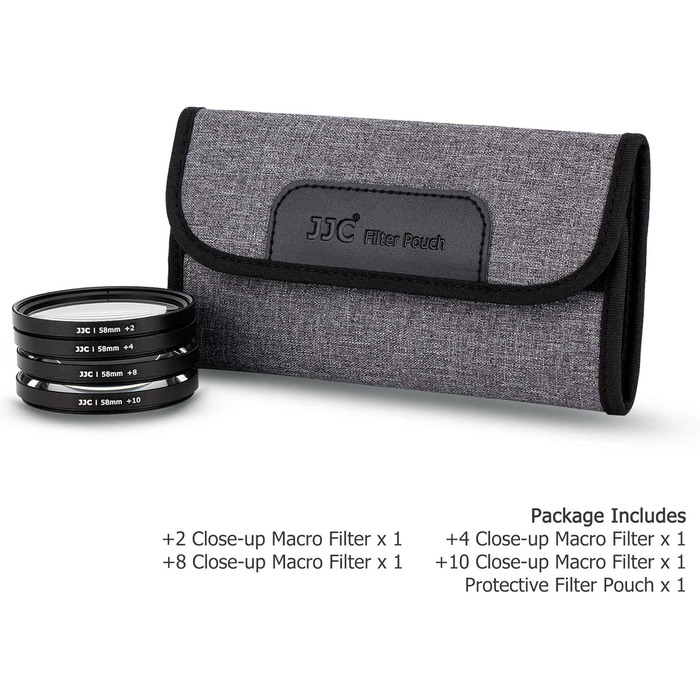Набір макро-фільтрів JC 77mm Close-up: +2, +4, +8, +10 для об'єктивів Sony FE 24-105mm, 100-400mm, FE 85mm, та інших